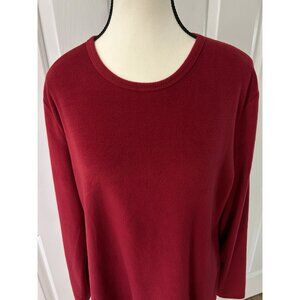 Liz Claiborne Women’s XL Fleece Dark Red Soft Warm Top B42